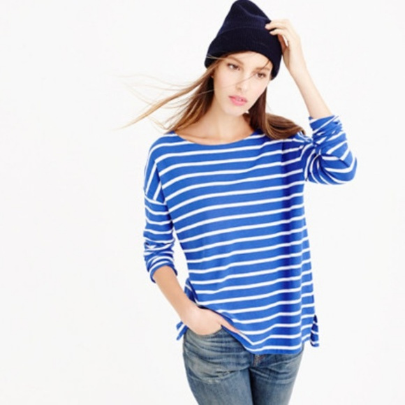 J. Crew Tops - J. CREW deck-striped t-shirt long sleeve cottonL23